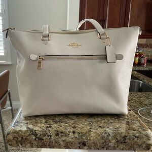 Coach Ivory Extra Large Tote with Gold Accents